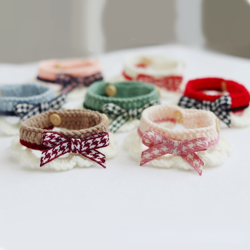 Vòng Cổ Len Đan Dễ Thương Cho Thú Cưng