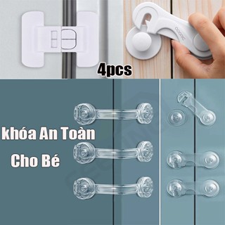 FEELING 🔒4PCS Khóa An Toàn Cho Bé, Khóa An Toàn Cho Bé Trẻ Em Cho Cửa Tủ Lạnh, Khóa Cửa Tủ, Cửa Hộc Kéo, Khóa Cửa Tủ Lạnh Mở Đóng Bảo Vệ Trẻ Em