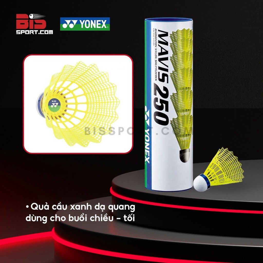 6 Quả Cầu Lông Nhựa Yonex Mavis 250 Hàng Chính Hãng - 1 Ống 6 Trái