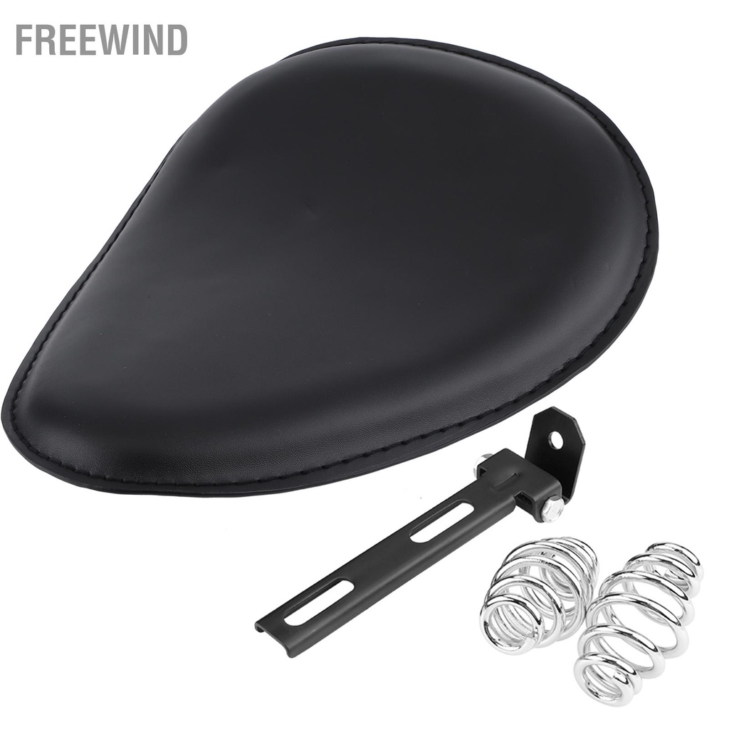 Yên Xe Máy Ghế Solo Xe Máy Da Đen 3" Có Giá Đỡ Lò Xo Cho Chopper Bobber Custom