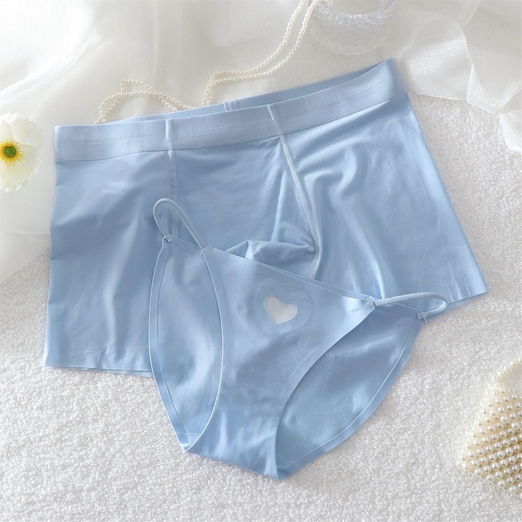 Quần Lót Cặp Đôi cotton Tinh Khiết Hình Trái Tim Lãng Mạn Mùa Hè Ngọt Ngào Quyến Rũ