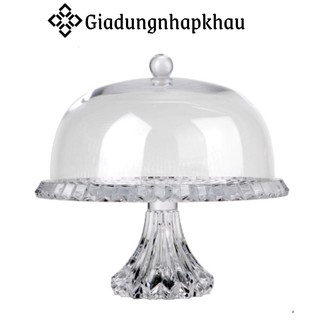 Chân Bồng Pha Lê Có Nắp Rogaska Crown Jewel, Đường Kính 33cm, Nhập Đức, giadungnhapkhau19