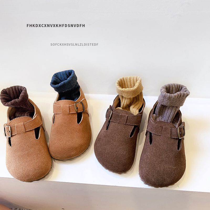 Giày birkenstock Chất Da Phong Cách Hàn Quốc Thời Trang Xuân Thu Cho Bé