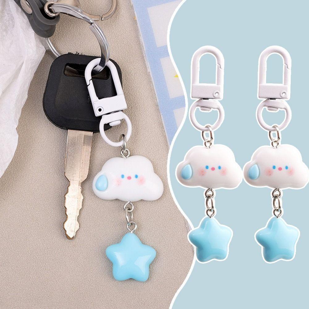 Shanhai Móc Khóa Nhựa Hình Đám Mây Xanh Dương Ngôi Sao Đám Mây Hoạt Hình Dễ Thương Làm Quà Tặng Cho Bạn Gái