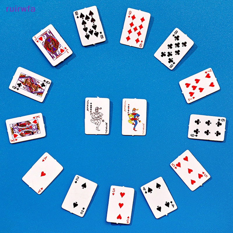 Ruirwfa 1 Bộ Thẻ Bài poker mini Đeo Ngón Tay Siêu Nhỏ Sáng Tạo Dễ Thương Mang Đi Du Lịch Tiện Lợi Mới