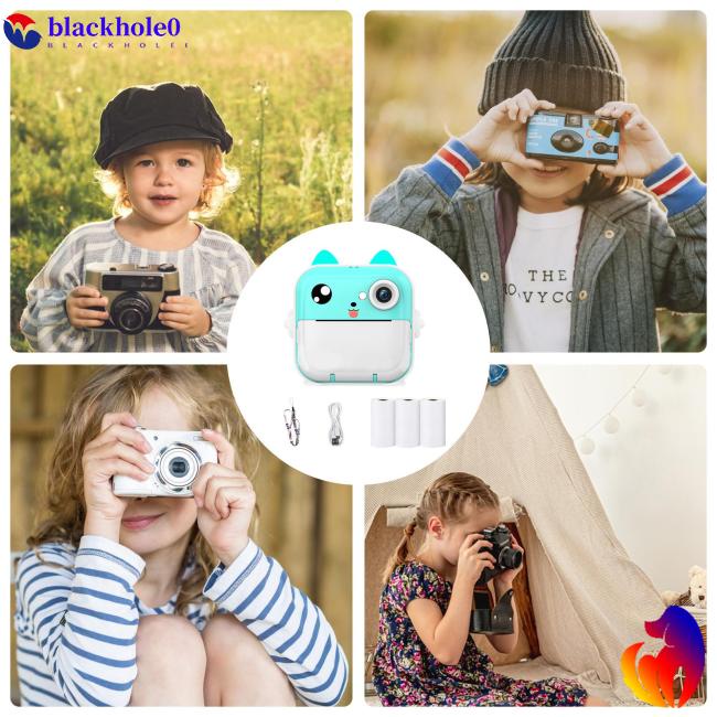 Bh q5 Máy Ảnh In Tức Thì Với Màn Hình 2 inch Và Dây Buộc Bằng Giấy Làm Quà Tặng Đồ Chơi Cho Bé Trai Bé Gái 3-12 Tuổi