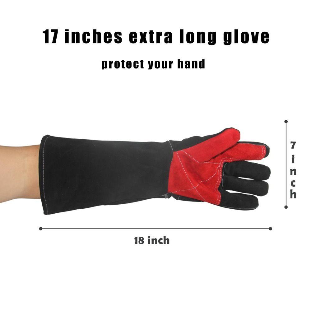 1 Đôi Găng Tay Da Bò Đen 45cm Chống Cắn Bảo Vệ Cho Chó