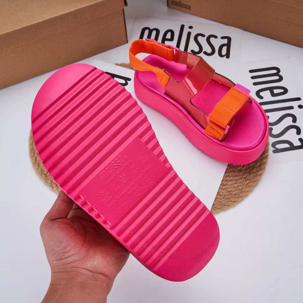 Giày Sandal jelly melissa Phong Cách roman Đi Biển Cho Nữ