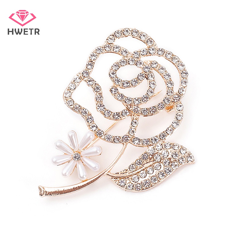 Ghim Cài Áo Hình Hoa Đính Ngọc Trai Nhân Tạo Thời Trang Mới