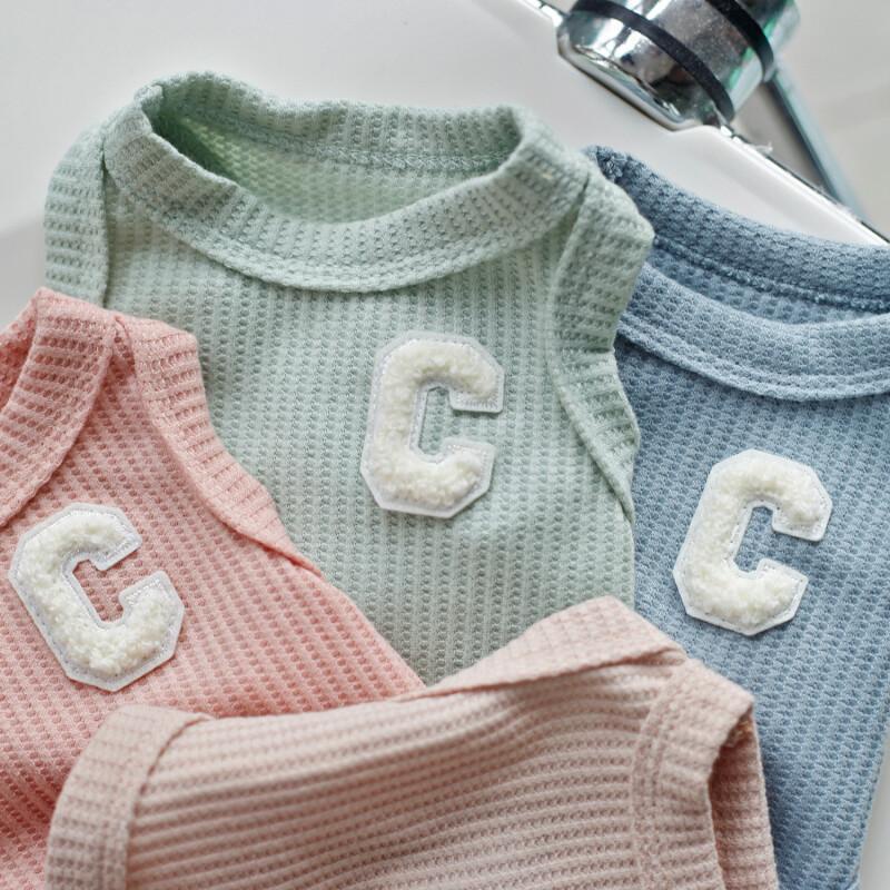 Áo tank top Dáng Ngắn Hình Bánh waffle Thời Trang Xuân Hè Cho Thú Cưng