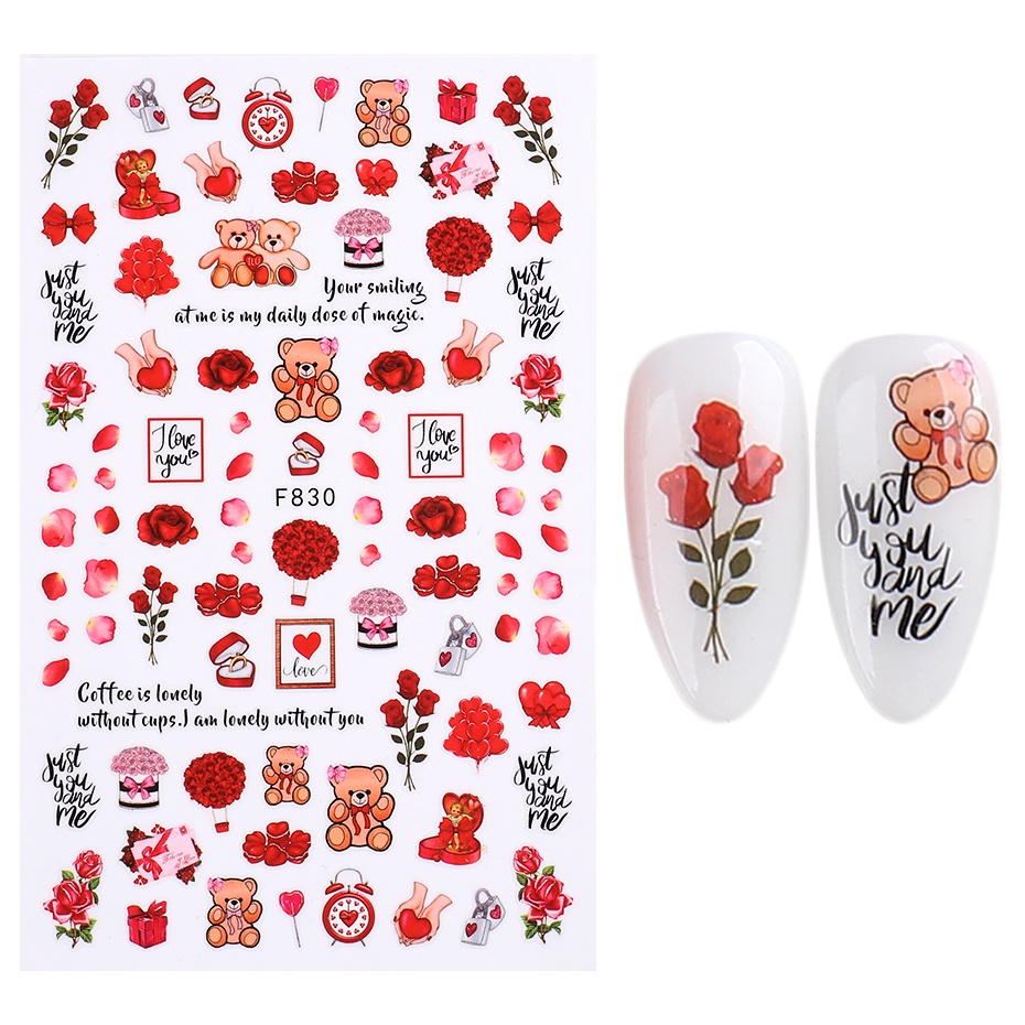 Set 106 Nhãn Dán Tình Nhân Họa Tiết Hoạt Hình 3d Lãng Mạn Dễ Thương Trang Trí diy