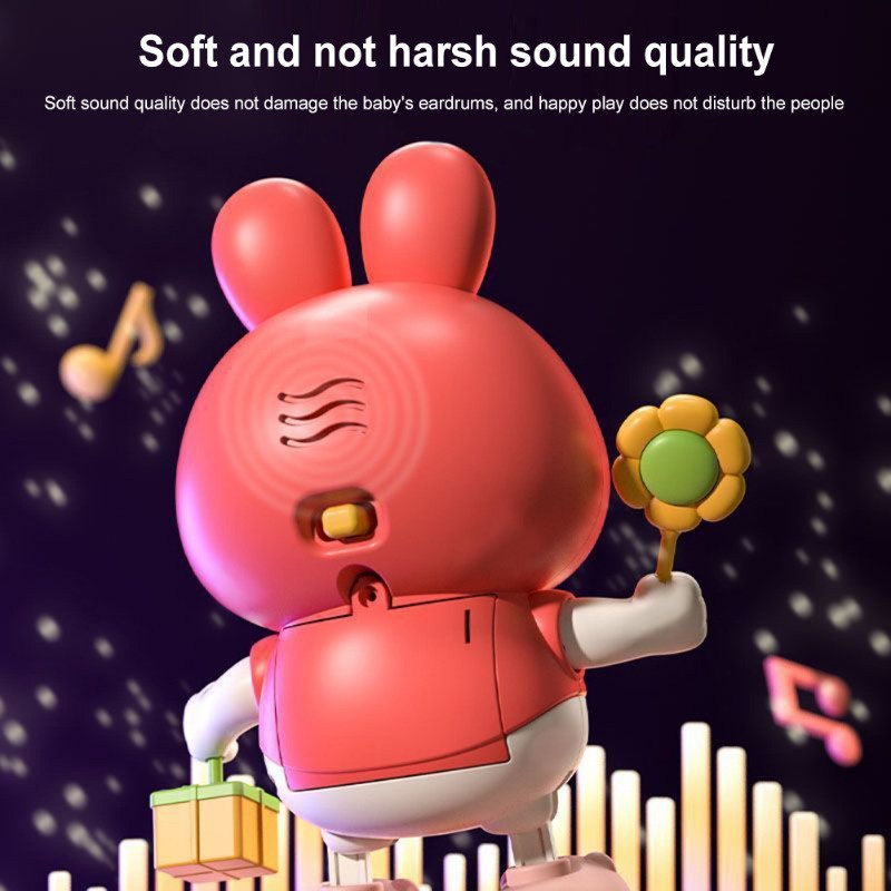 Búp Bê Đồ Chơi Thỏ Nhảy Múa Điện Tử 2 Chế Độ Bằng Nhựa Có Đèn Cho Bé