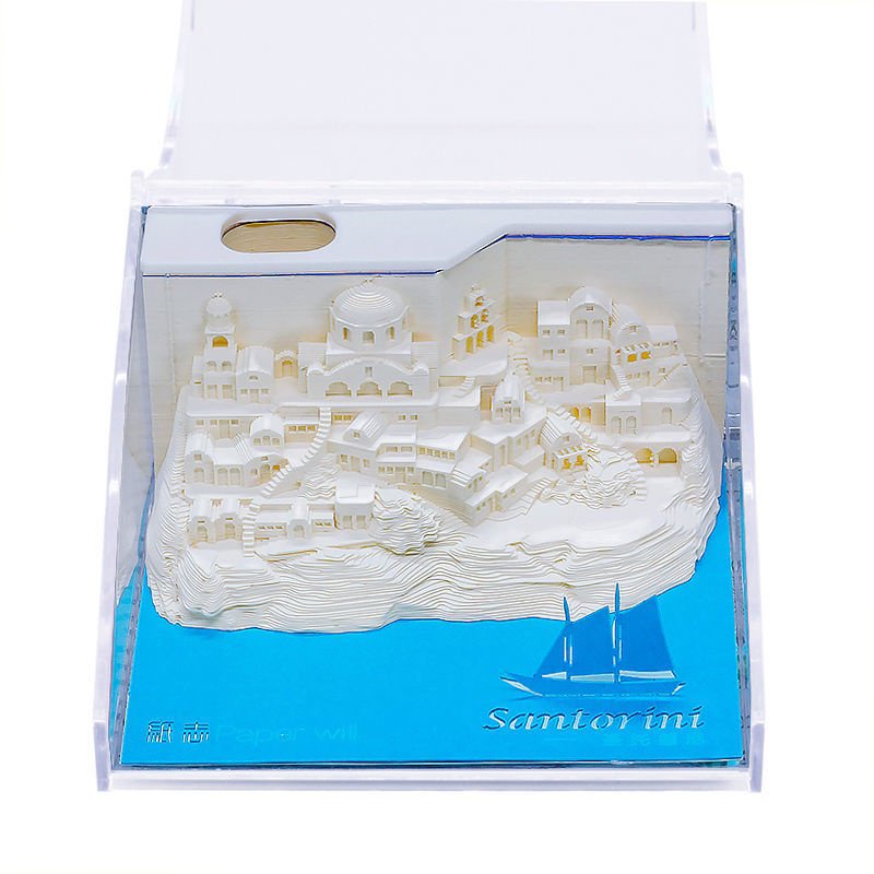 Aegean santorini Giấy Ghi Chú Hình Tòa Nhà 3d Ba Chiều kiyomizu Giấy Ghi Chú Cho Cặp Đôi Bạn Gái Đám Cưới