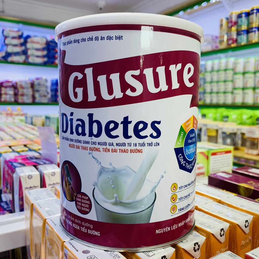 SỮA TIỂU ĐƯỜNG GLUSURE DIABETES 900G TĂNG CƯỜNG SỨC ĐỀ KHÁNG, TỐT CHO HỆ TIM MẠCH