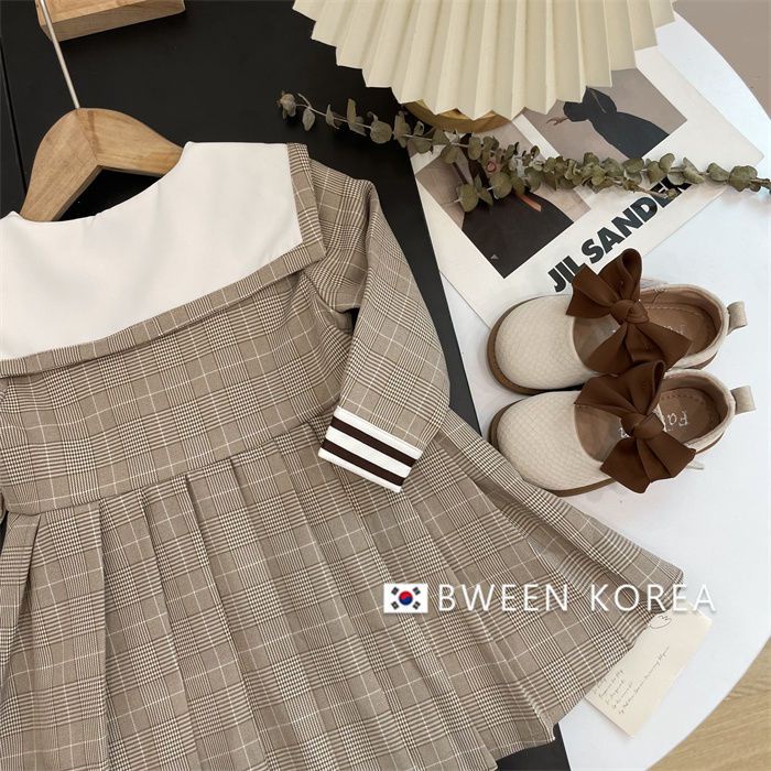 Đầm Công Chúa In Chữ Và Gấu Hoạt Hình Phong Cách Hàn Quốc Thời Trang Mùa Thu Dành Cho Bé Gái