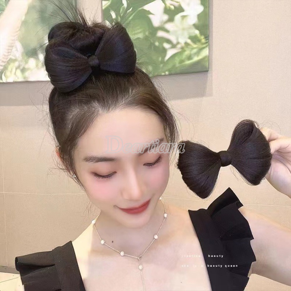 Kẹp Tóc Giả Đính Nơ Và Bóng Lông Thời Trang Dành Cho Nữ