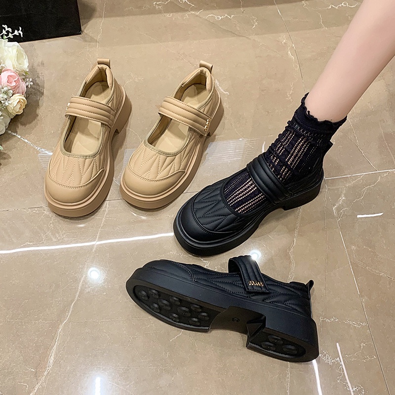 Giày Búp Bê Da Mũi Tròn Thời Trang Thanh Lịch Cho Nữ