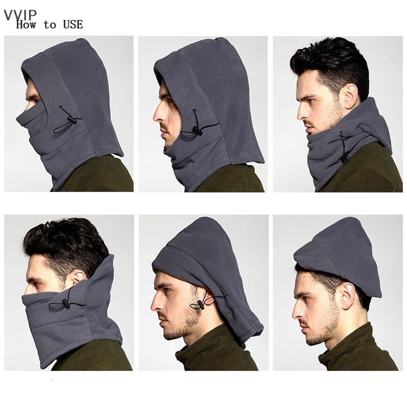 Mũ Trùm Đầu Tích Hợp Khẩu Trang Giữ Ấm Mùa Đông Cho Nam Nữ