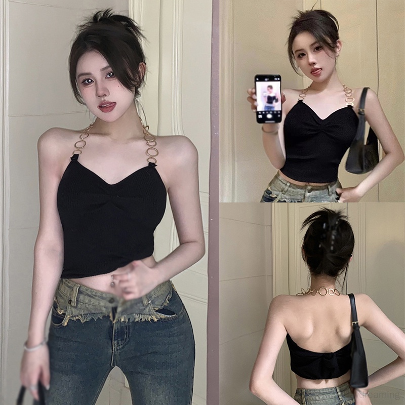 Áo croptop Sát Nách Phong Cách Hàn Quốc Thời Trang Mùa Hè Cho Nữ