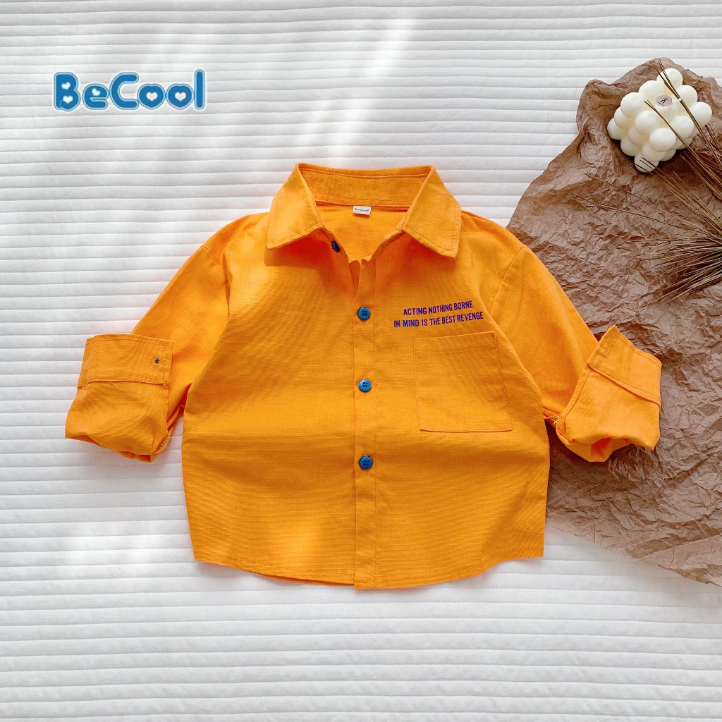 Áo Sơ Mi Dài Tay Cho Bé Trai Áo Sơ Mi DATE, Áo Sơ Mi Dài Tay Cho Bé Từ 10 đến 26kg BAOBAOKIDS