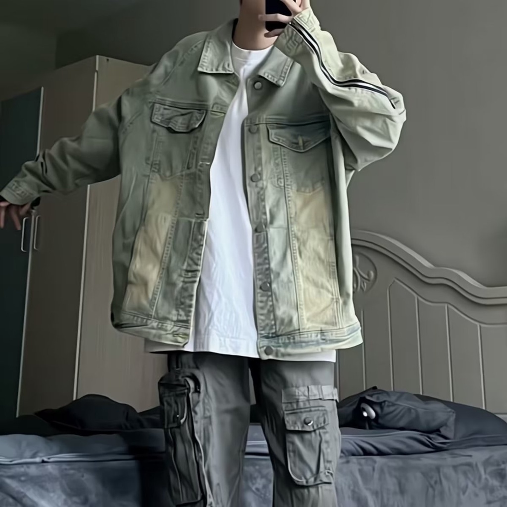 Áo Khoác Jean Tay Dài Thời Trang Cao Cấp Cho Nam