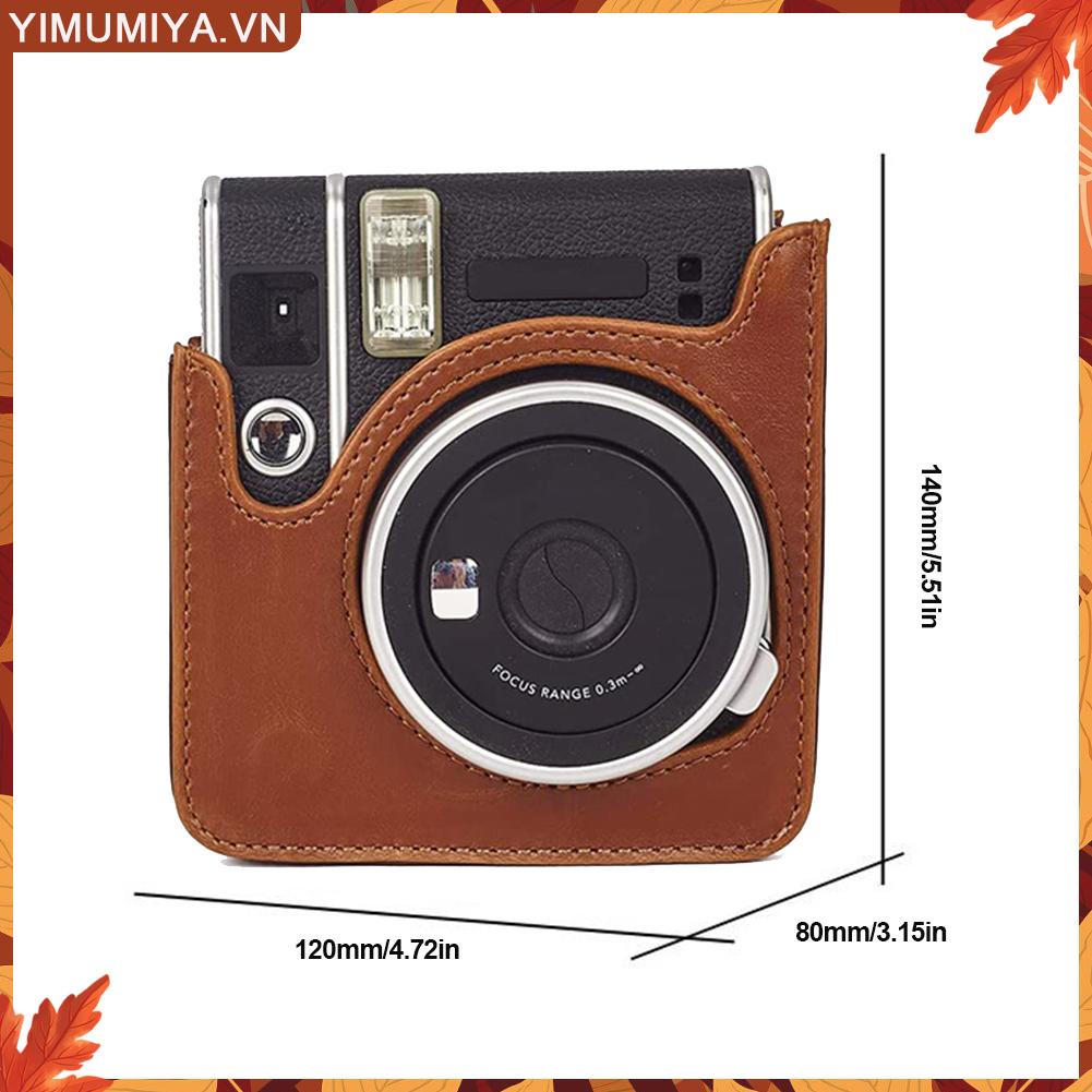 ☼Yimumiya ☼ Bảo Vệ Bao Da pu Máy Ảnh fujifilm instax mini 40 Kèm Dây Đeo Tùy Chỉnh Tiện Dụng