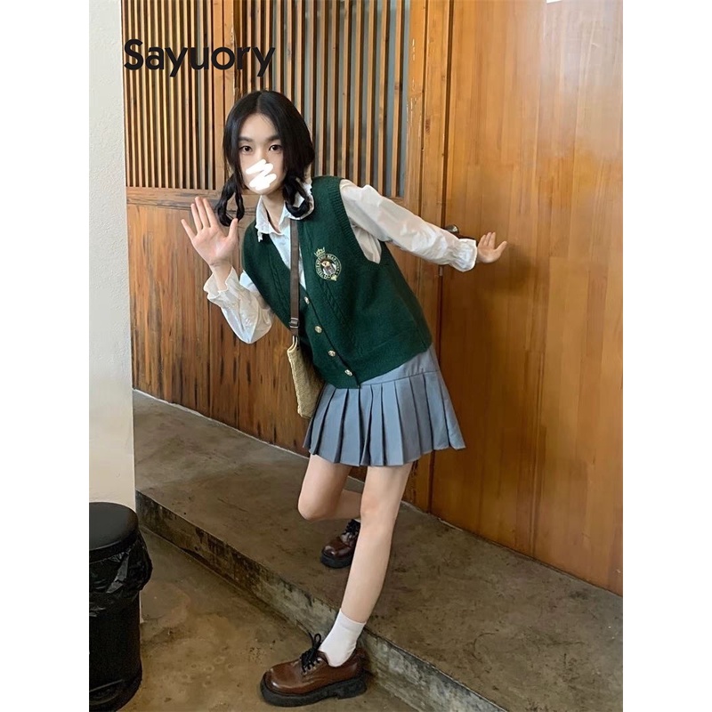 Áo Dệt Kim Sát Nách Thêu Hình Gấu Thời Trang 2023 Cho Nữ