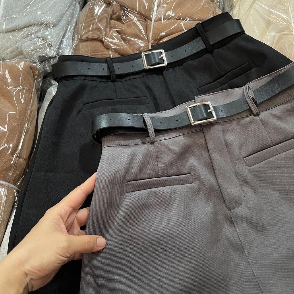 Y30 Chân váy chữ A tặng kèm dây lưng có quần trong hàng qc yansoo