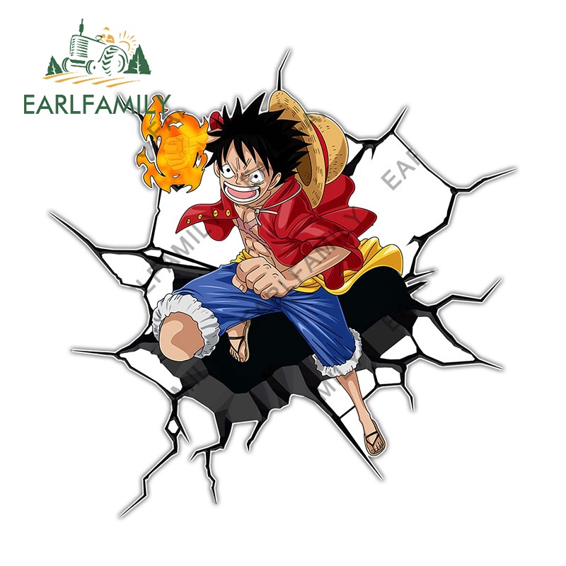 Miếng Dán Trang Trí Xe Hơi / Mô Tô / notebook Chống Thấm Nước Họa Tiết Hoạt Hình one piece 13Cmx7.8Cm