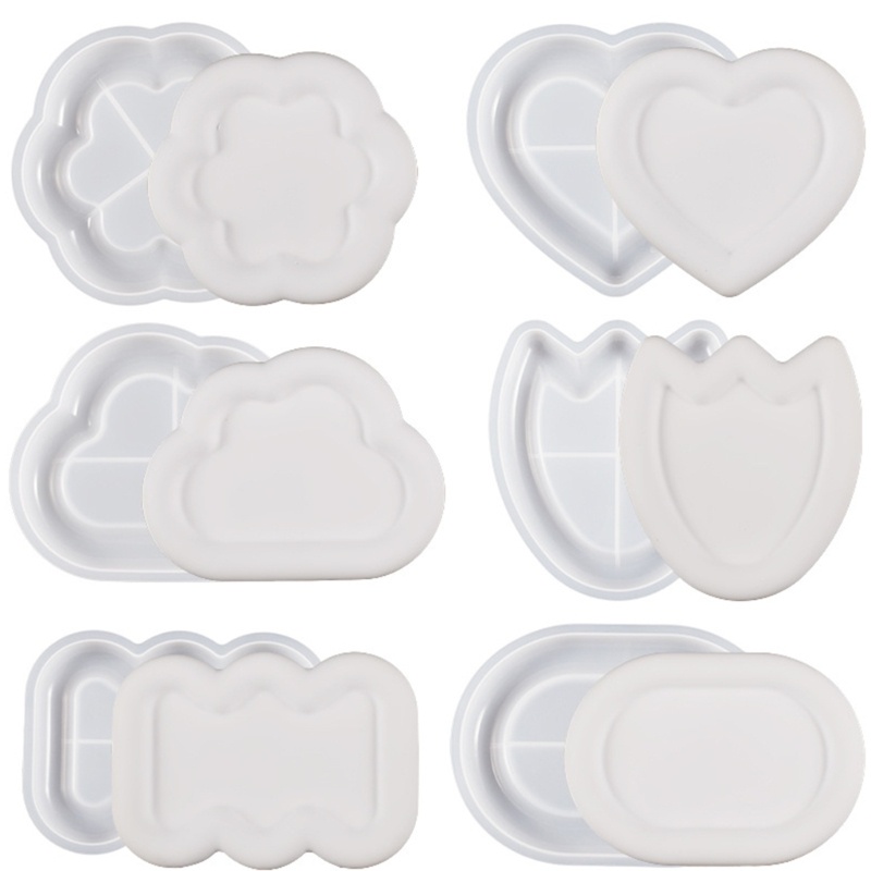 Flgo Khuôn Silicon Hình oval / Đám Mây / Trái Tim / Hoa Tiết Kiệm Không Gian Làm Đĩa resin diy Tại Nhà
