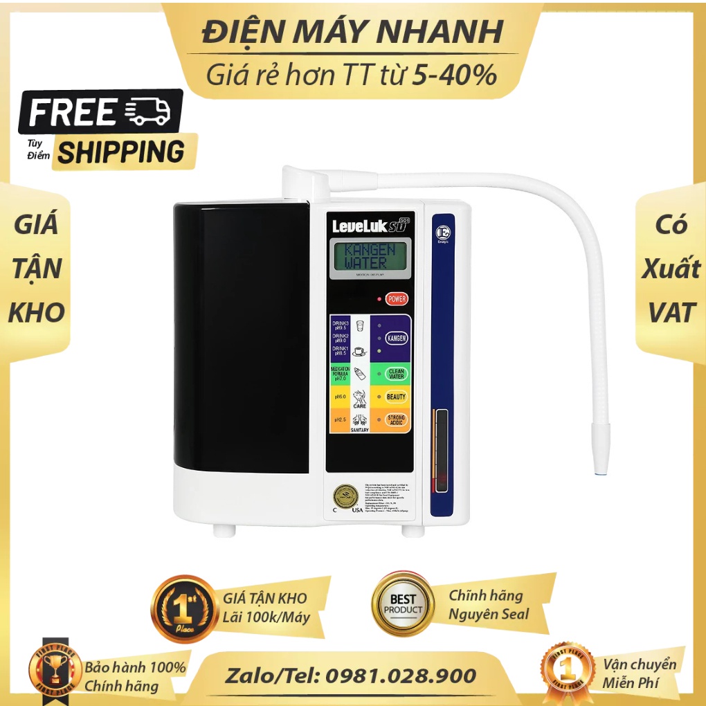 Máy lọc nước ion kiềm Kangen LeveLuk SD501 7 tấm điện cực made in Janpan  - Mới 100%