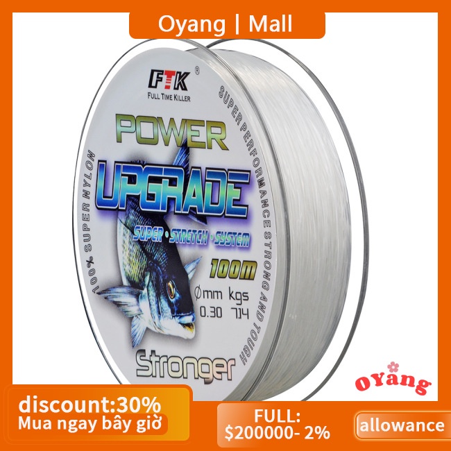1 Cuộn Dây Câu Cá 100m ftk Siêu Bền Chắc Chống Mài Mòn