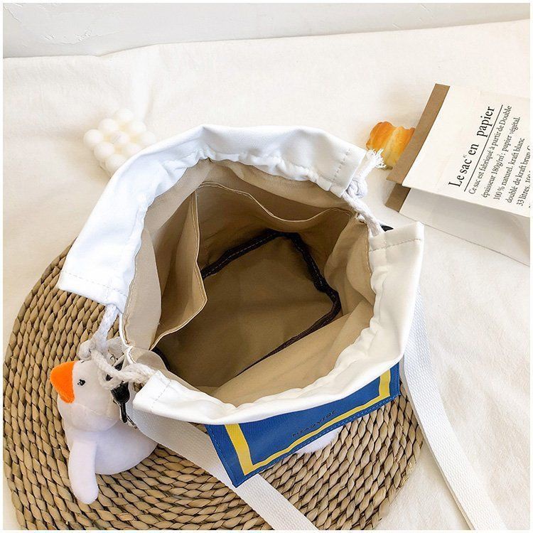 Túi Đeo Chéo Vải Canvas Hình Vịt Dễ Thương Cho Nữ Túi Xách Thời Trang Trẻ Trung Cá Tính Túi Vải Canvas Đeo Vai Hình Chú Vịt Dễ Thương Phong Cách Hàn Quốc Cho Nữ