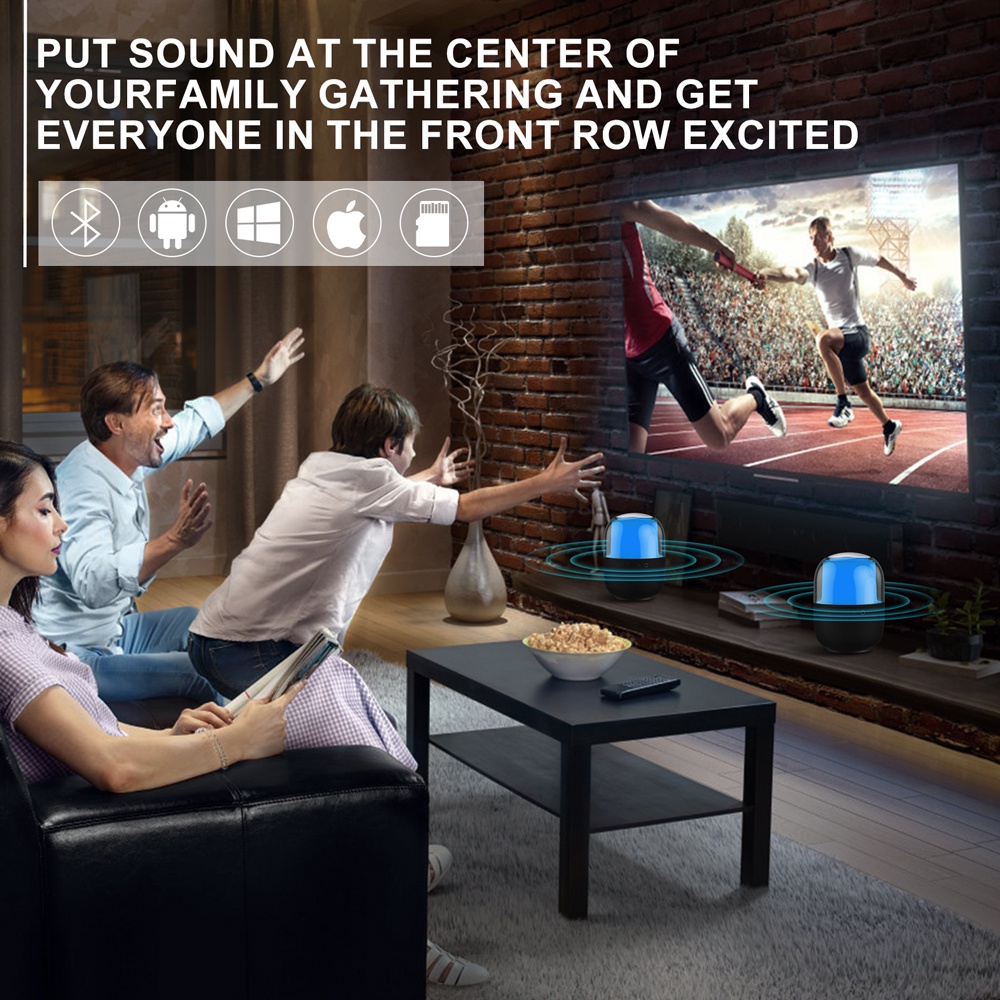 Goojodoq Loa bluetooth RGB không dây đèn nền LED mini USB âm thanh cho máy tính xách tay