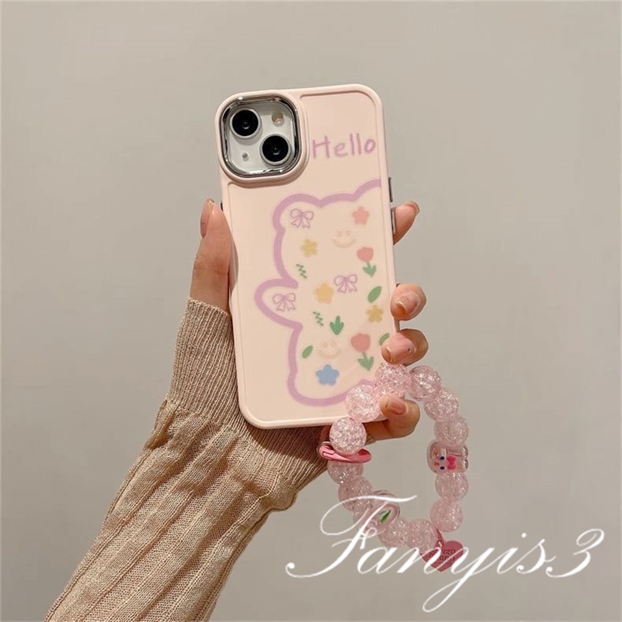 Ôp Điện Thoại Hình Gấu Hồng Dễ Thương Cho iphone 15 14 13 12 11 pro max x xr xs max 8 7 6 6s plus se 2020 Ốp