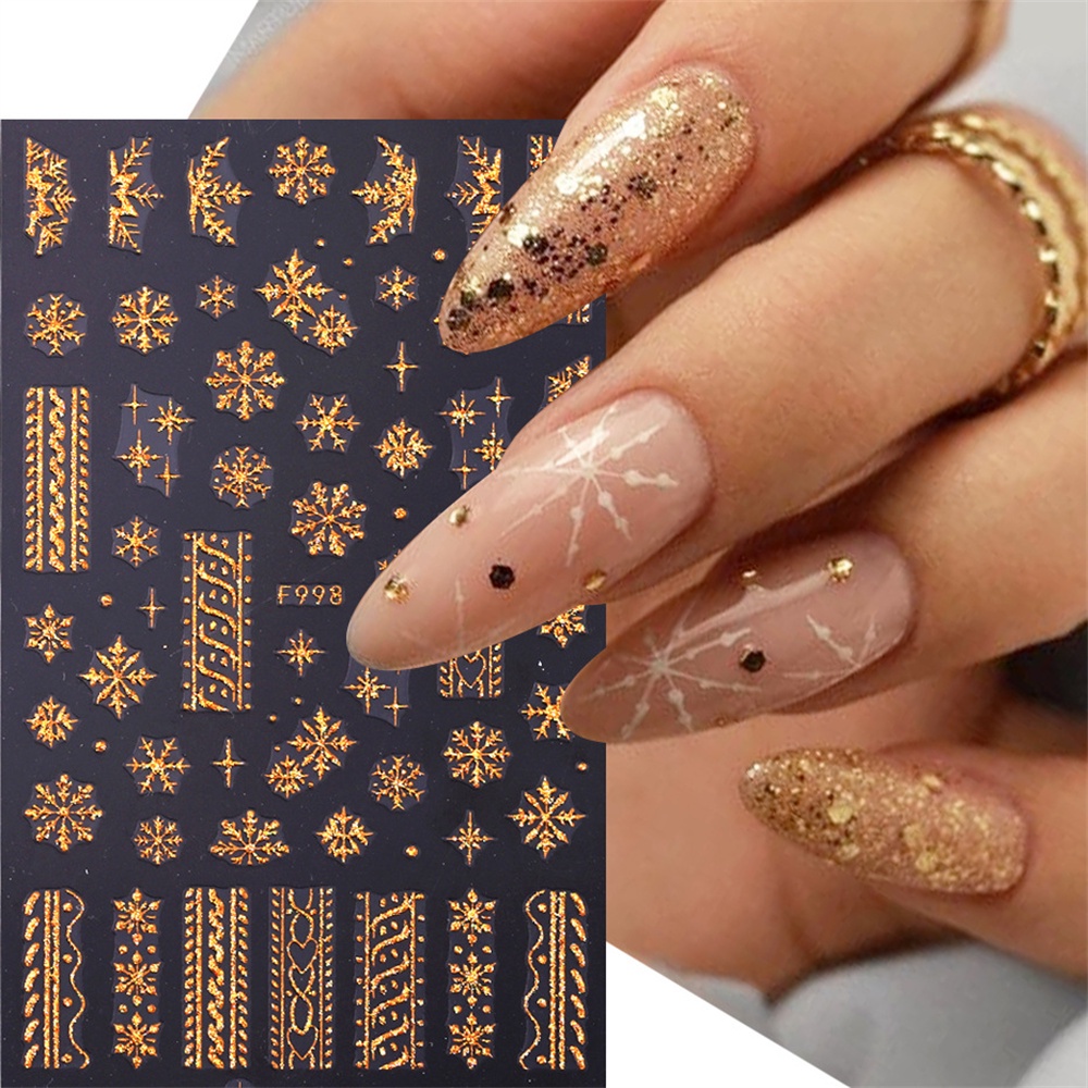 ✔candy Nail Art Giáng Sinh Long Lanh Vàng Nail Sticker Ins Style Áo Len Mùa Đông Bông Tuyết Dính Sticker Trang Trí Móng Tay Làm Móng Tay Cho Cửa Hàng Nail Candygirla.vn