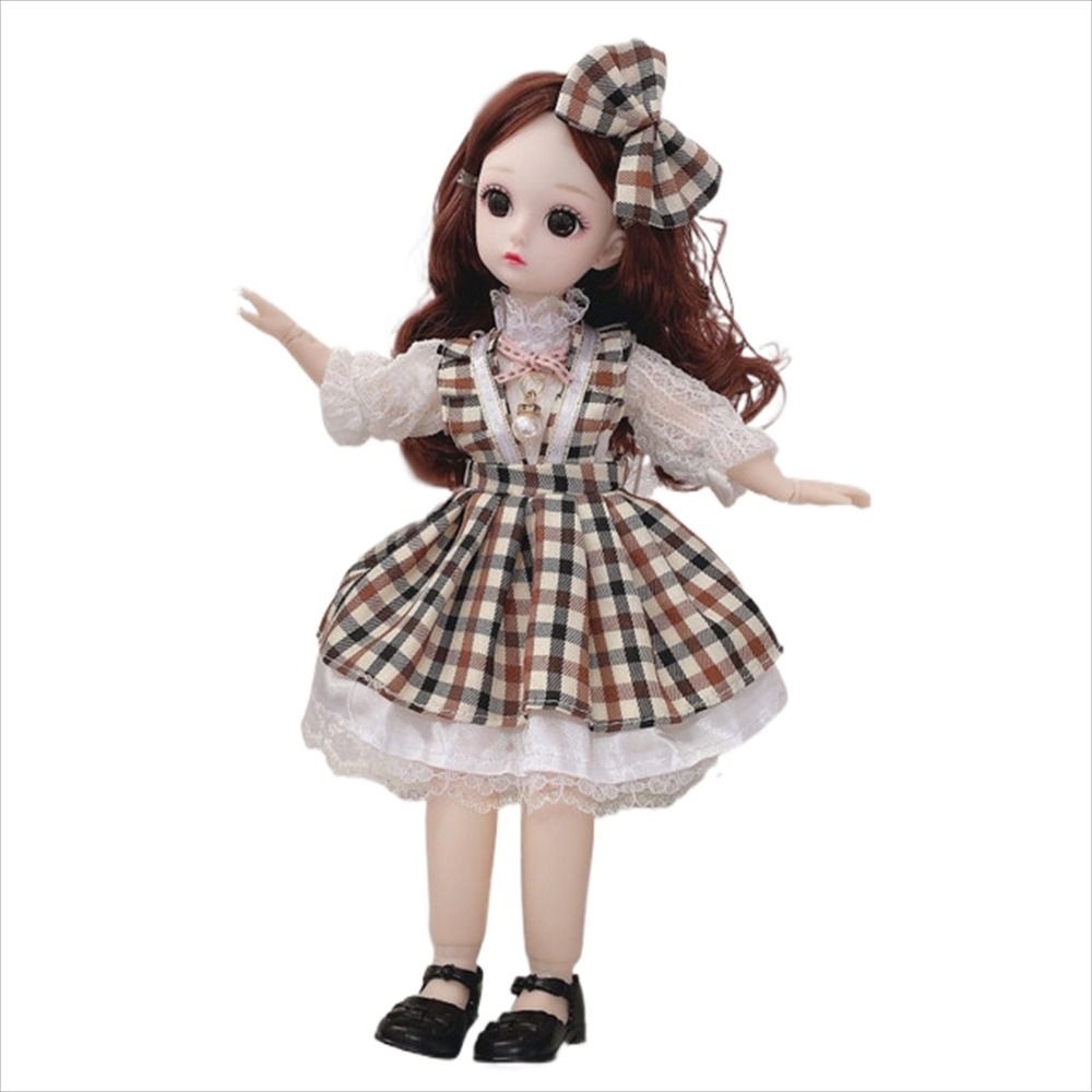 Búp Bê Bé Gái Mặc Đầm 3d 12 Khớp Có Thể Di Chuyển + Giày / Giày / Búp Bê bjd / Búp Bê bjd / Quà Tặng Giáng Sinh