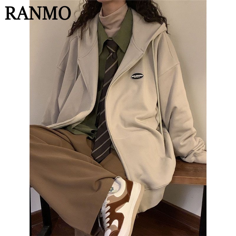 RANMO Áo Khoác hoodie áo khoác nữ zip hoodie Chất lượng cao Popular fashionable Thời trang WWY23919XA38Z230918