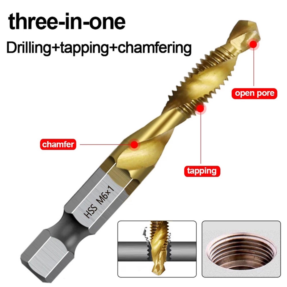 Mũi Khoan Lỗ Lục Giác Bằng Hợp Kim Thiếc m3 Đến m10 hss 4341
