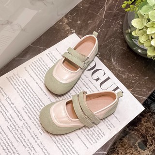 Giày búp bê da khóa dán thời trang cho bé gái