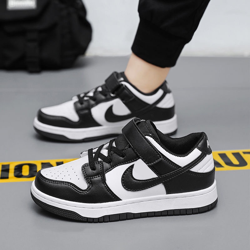 Giày Sneaker Aj Màu Trắng Đen Nhiều Màu Hình Gấu Trúc Mùa Hè Cho Học Sinh Tiểu Học