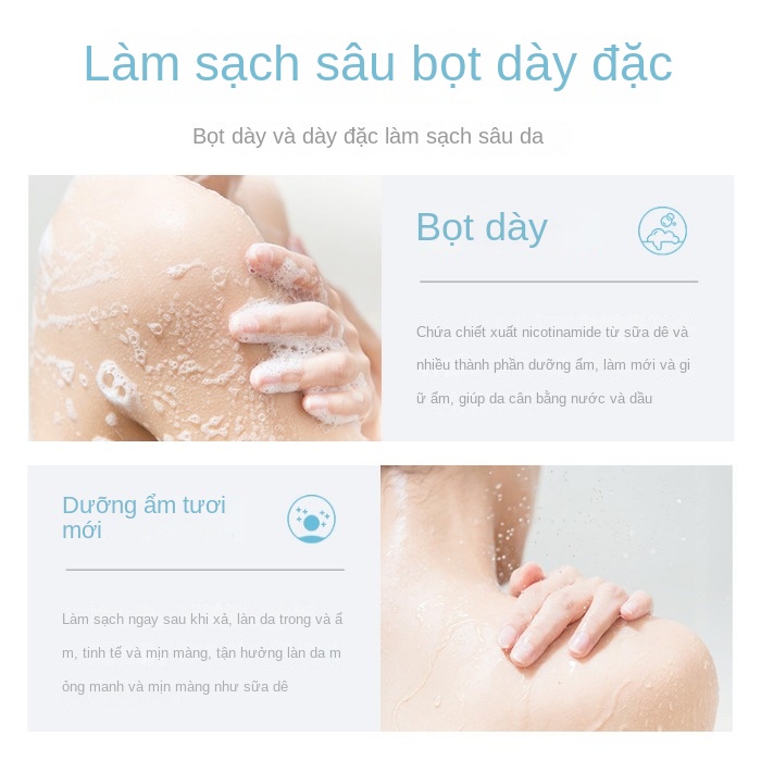 Sữa Tắm Sữa Dê Niacinamide 500ml Giúp Làm Trắng Dưỡng Ẩm Và Làm Sạch Sâu Cho Da