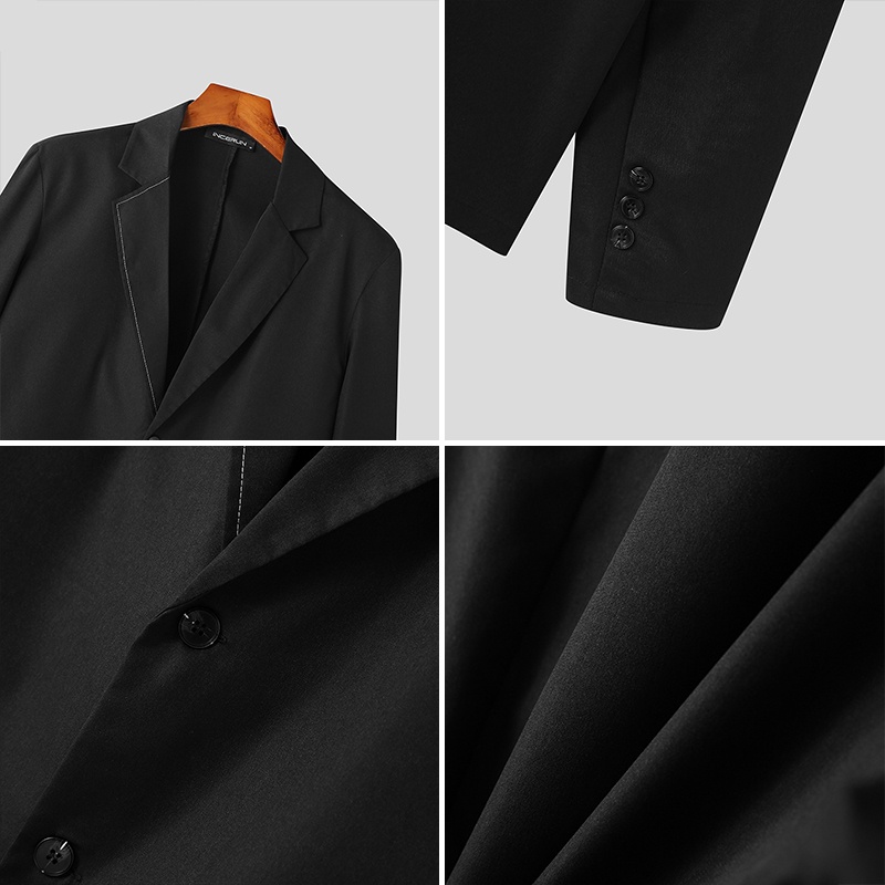 INCERUN Áo Vest Tay Dài Màu Sắc Thanh Lịch Thời Trang Cho Nam