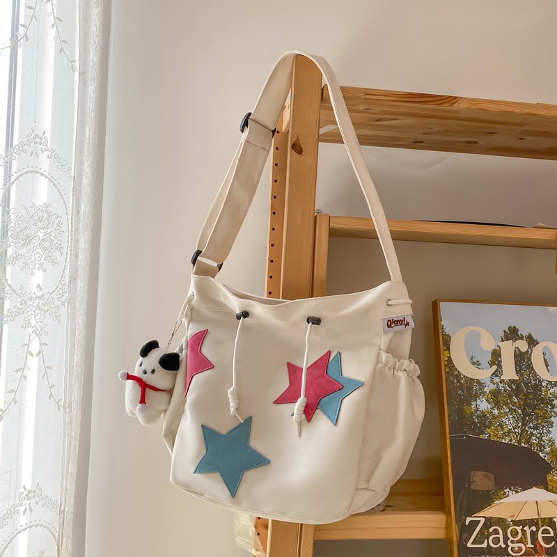 Deere Túi tote Đeo Chéo Vai dopamine Ngôi Sao Màu Tương Phản Sức Chứa Lớn y2k Phiên Bản Hàn Quốc Đơn Giản Cho Nữ Sinh