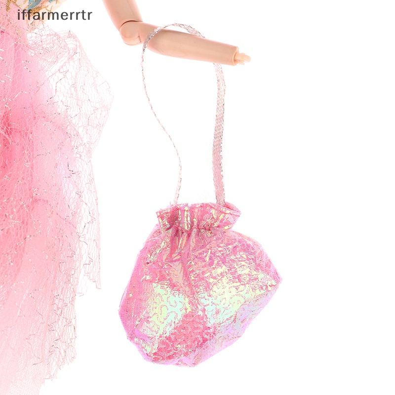 1 Bộ Đầm Công Chúa + Mũ + Túi Xách + Dụng Cụ Thời Trang Màu Hồng Cho Búp Bê hye