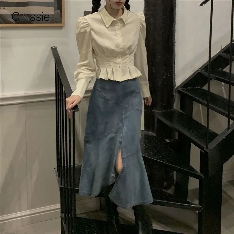 Cassie Áo Sơ Mi áo sơ mi nữ áo kiểu hàn quốc thanh lịch Thoải mái thông thường trendy WCS2392UC338Z230920