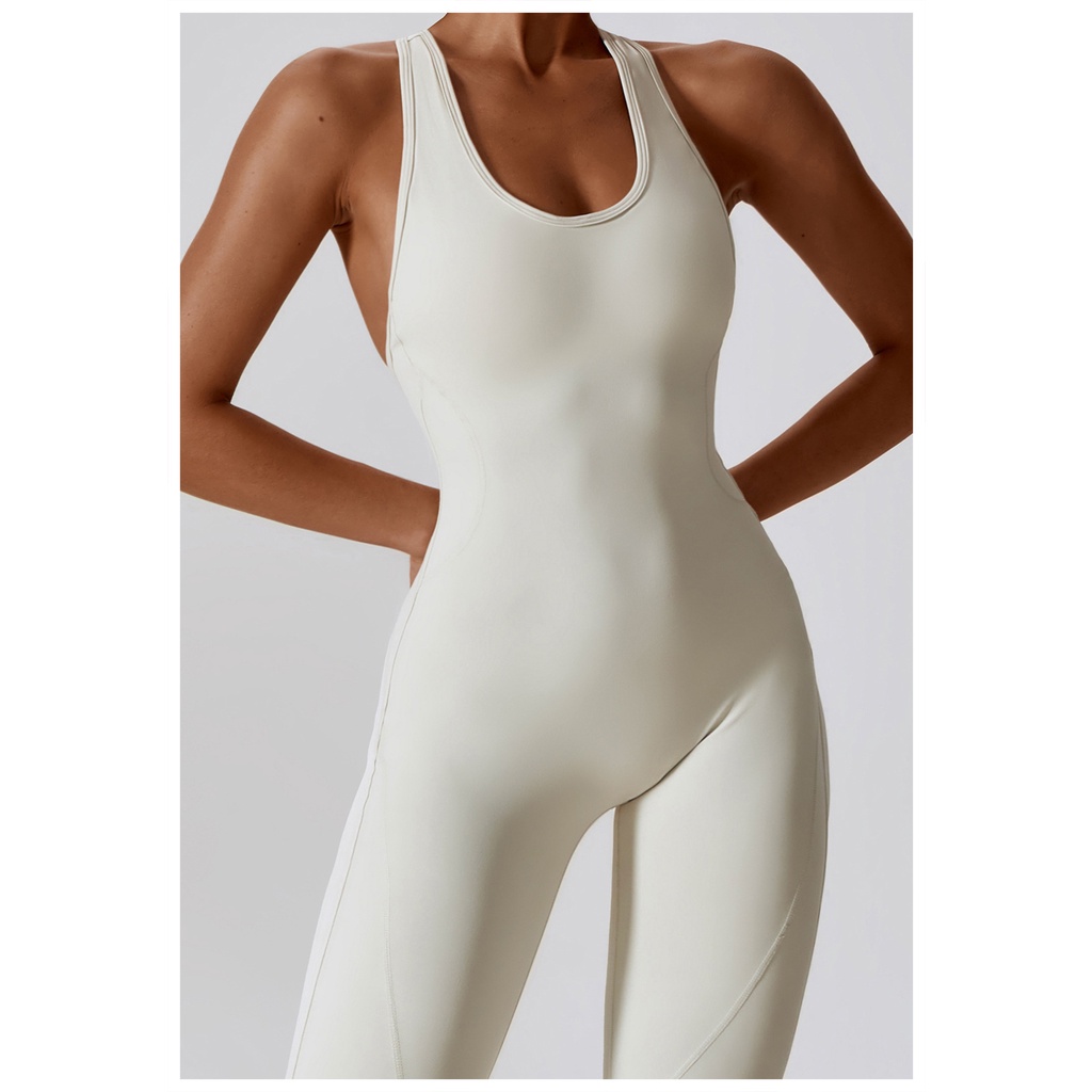 Áo Liền Quần yoga Lưng Thun Cao Ôm Dáng Phong Cách Âu Mỹ Chất Lượng Cao