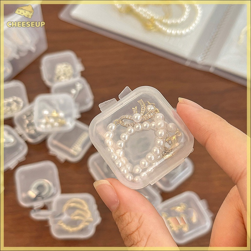 Phô Mai Pho Mát| Set 10 Hộp Nhựa Vuông Trong Suốt mini Có Nắp Đậy Đựng Trang Sức Hạt Cườm