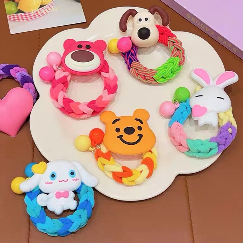 Dây Buộc Tóc Hình Gấu / Dâu Tây Hoạt Hình Phong Cách Hàn Quốc Dễ Thương Cho Bé Gái