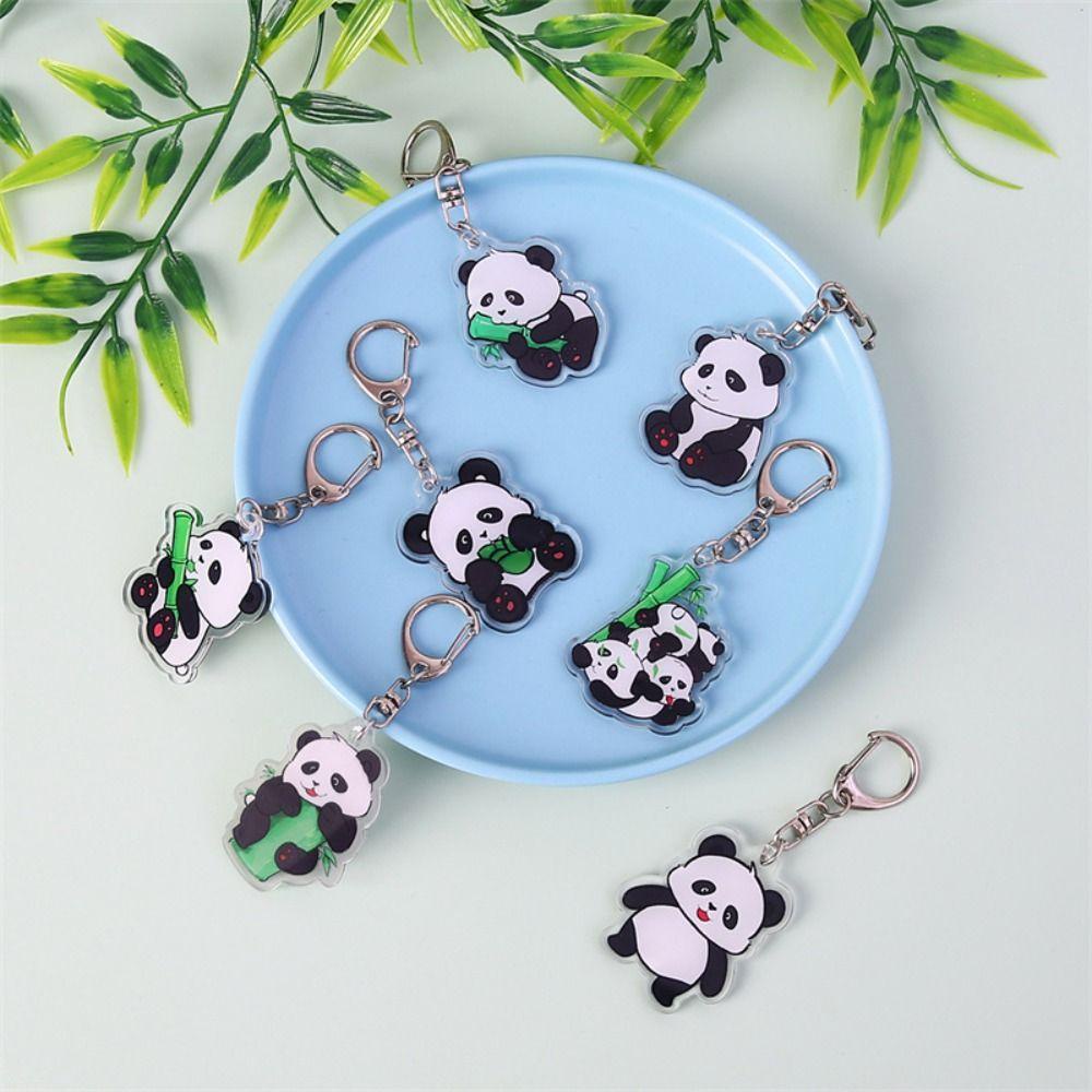 Shanhai Móc Khóa acrylic Hình Gấu Trúc Hoạt Hình Vui Nhộn